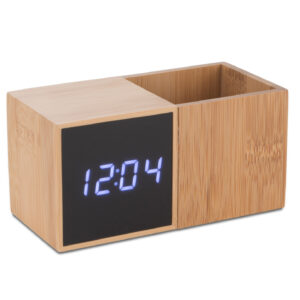 Desk clock with organizer BAMBOO