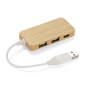 Bamboo splitter USB HUB with replaceable plug - RIVO