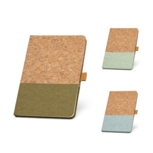 KLEE II. A5 notebook in cork and linen with lined sheets