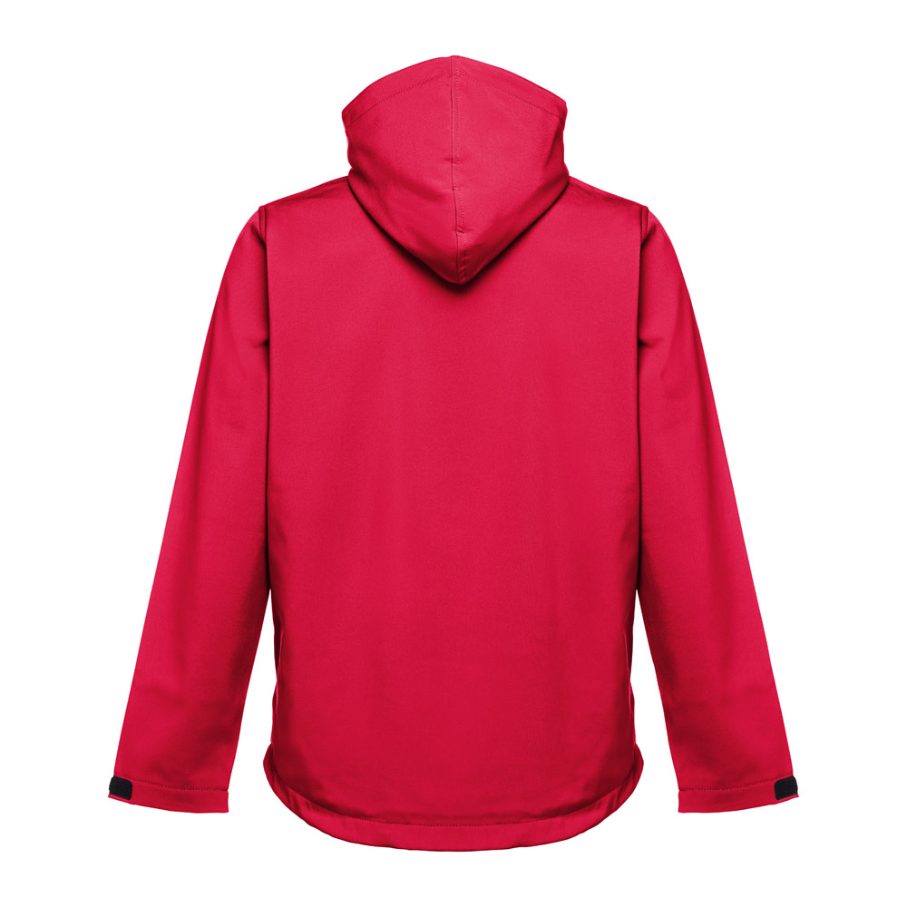 THC ZAGREB II. Men's softshell jacket with detachable hood and rounded back hem