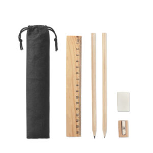 POCKETY. Writing set supplied in a non-woven pouch