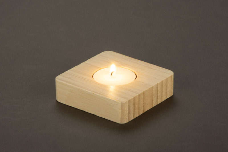 Bamboo candle holder with tealight LUMOS