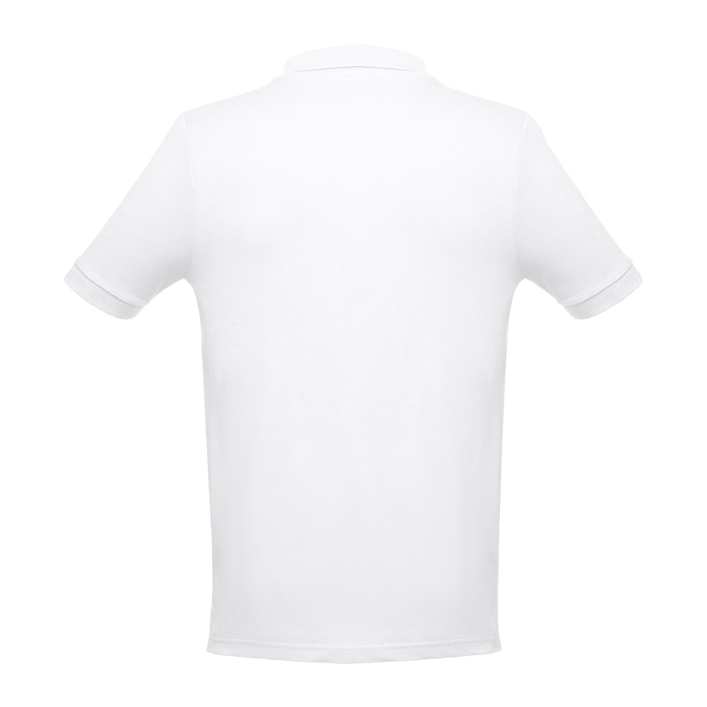 THC ADAM WH. Men's short-sleeved cotton piqué polo shirt. White