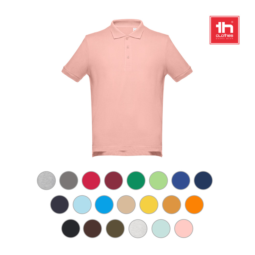 THC ADAM. Men's short-sleeved cotton polo shirt