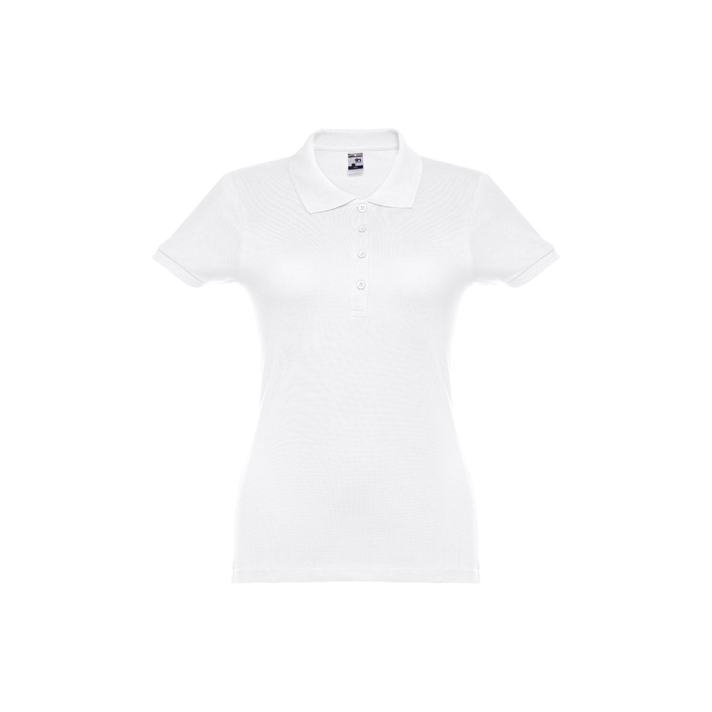 THC EVE WH. Short-sleeved fitted polo for women in 100% cotton