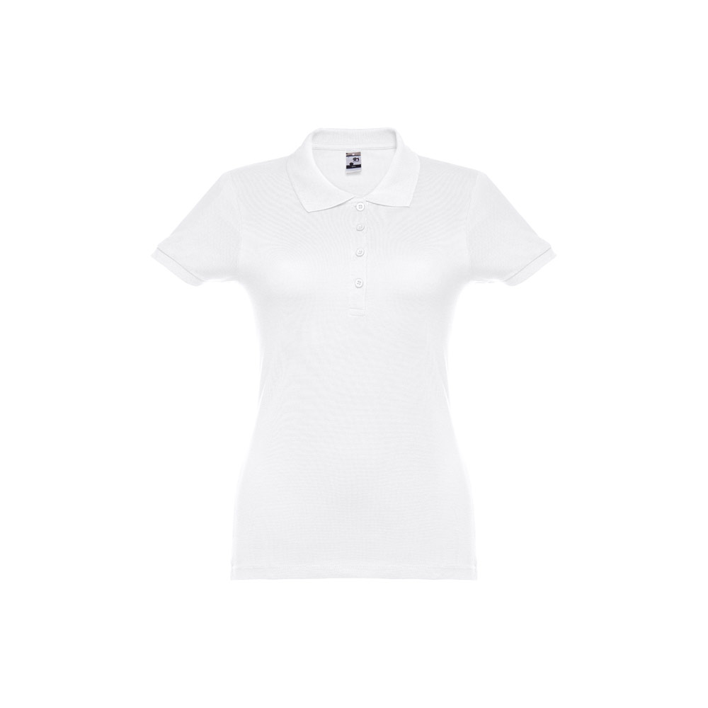 THC EVE WH. Short-sleeved fitted polo for women in 100% cotton