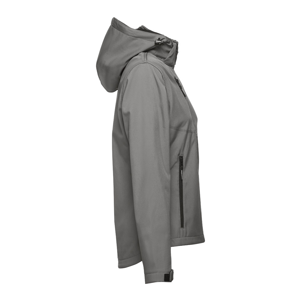 THC ZAGREB WOMEN. Women's softshell jacket with detachable hood and rounded back hem