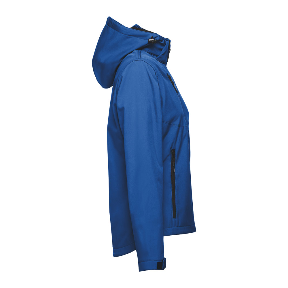 THC ZAGREB WOMEN. Women's softshell jacket with detachable hood and rounded back hem