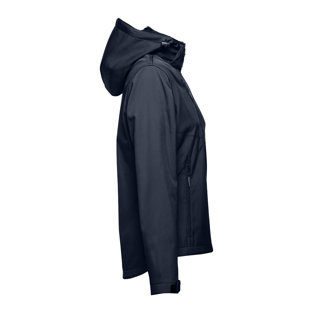 THC ZAGREB WOMEN. Women's softshell jacket with detachable hood and rounded back hem