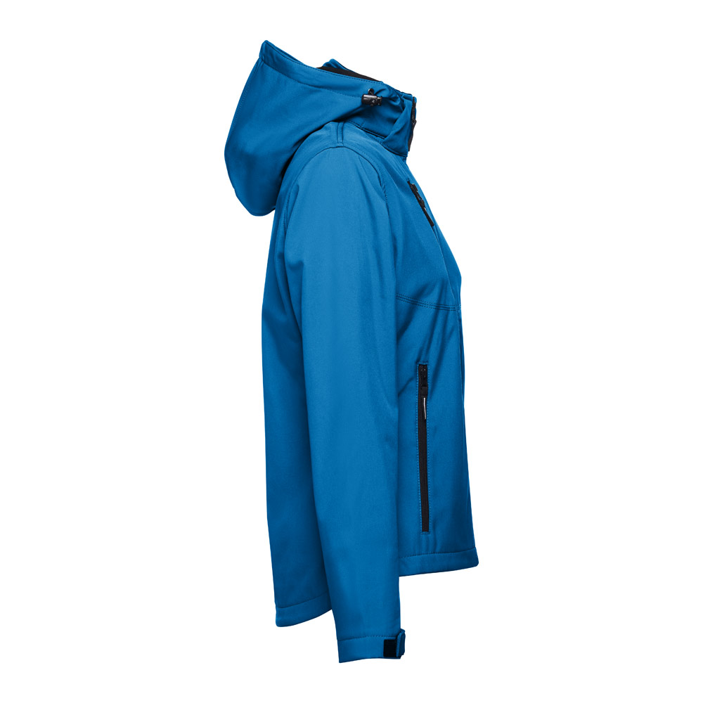 THC ZAGREB WOMEN. Women's softshell jacket with detachable hood and rounded back hem