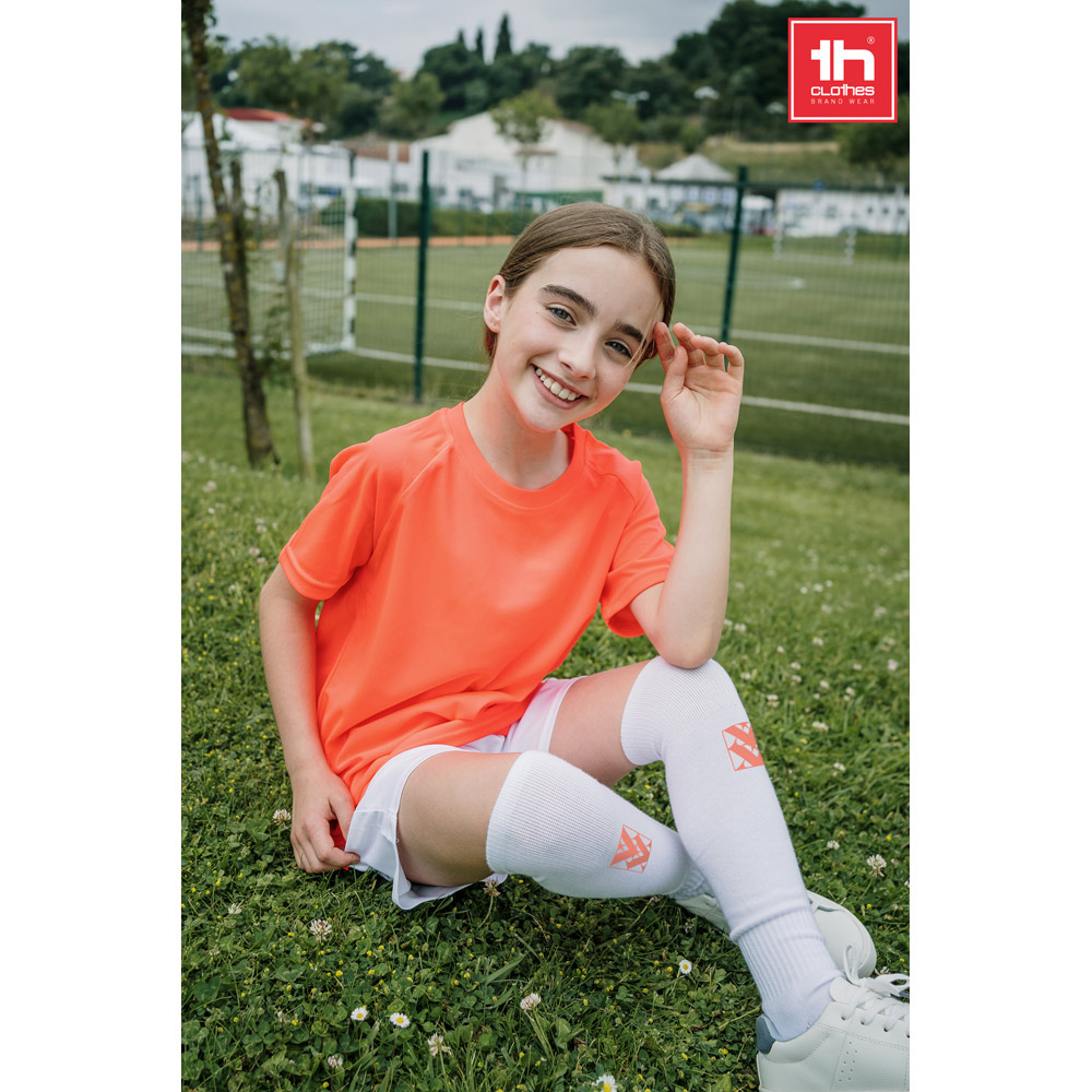 THC RUN KIDS WH. Mid-calf sports sock for children