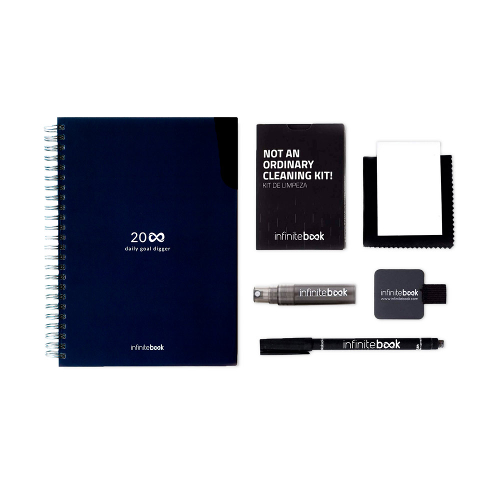STARTER KIT INFINITE PLANNER A5. Set includes an A5"infinite Diary", cleaning kit, marker and marker holder