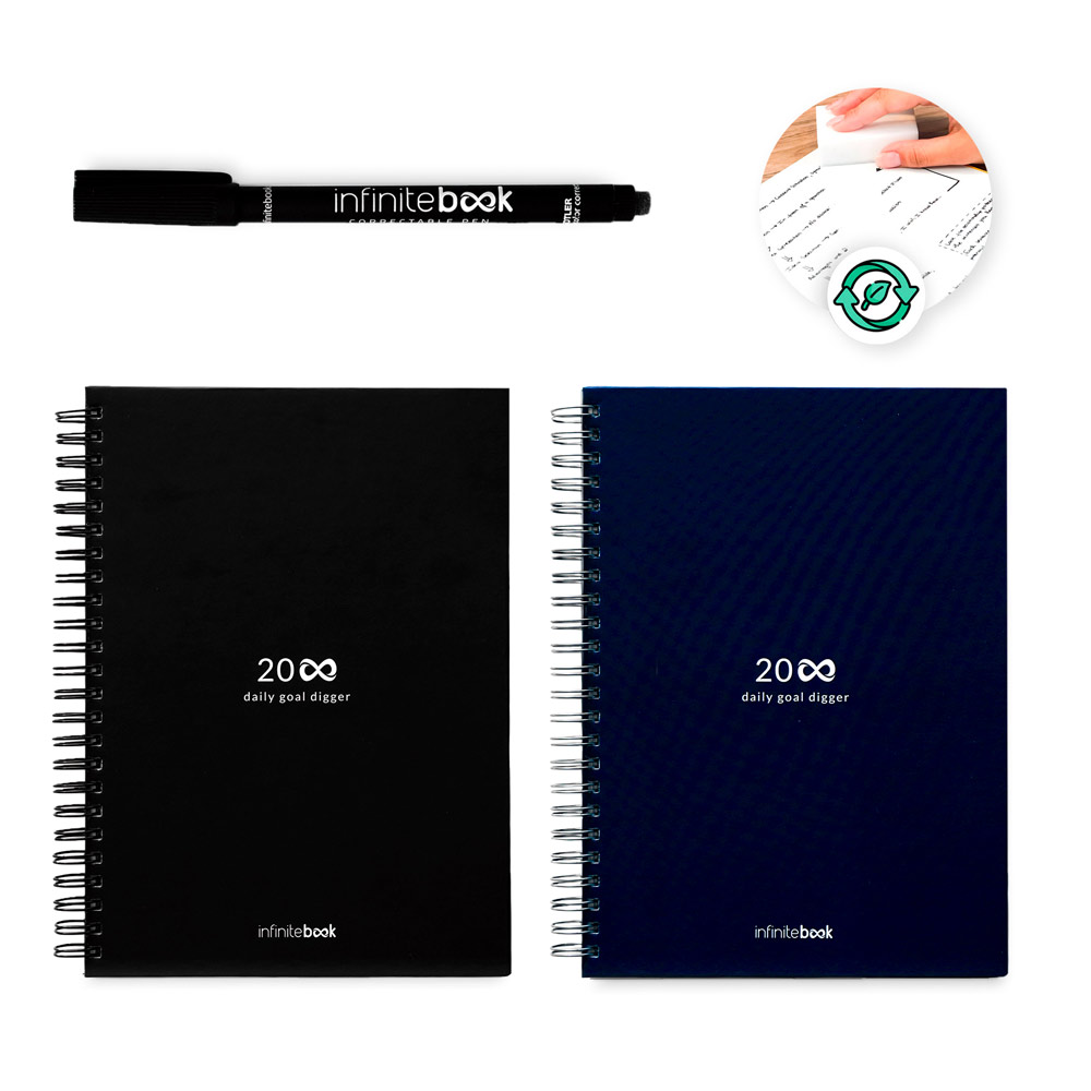 STARTER KIT INFINITE PLANNER A5. Set includes an A5"infinite Diary", cleaning kit, marker and marker holder