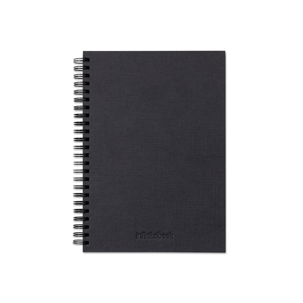 STARTER KIT INFINITEBOOK A5 PLANNER TEXTURE. Kit comprising "Infinitebook" with hard cover, 1 cleaning kit, 1 marker and 1 ballpoint holder