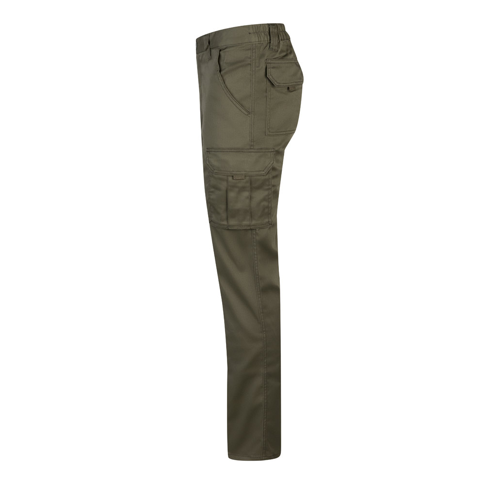 VL LUGH. Multi-pocket stretch trousers (240g/m²) in cotton (46%), EME (38%) and polyester (16%)