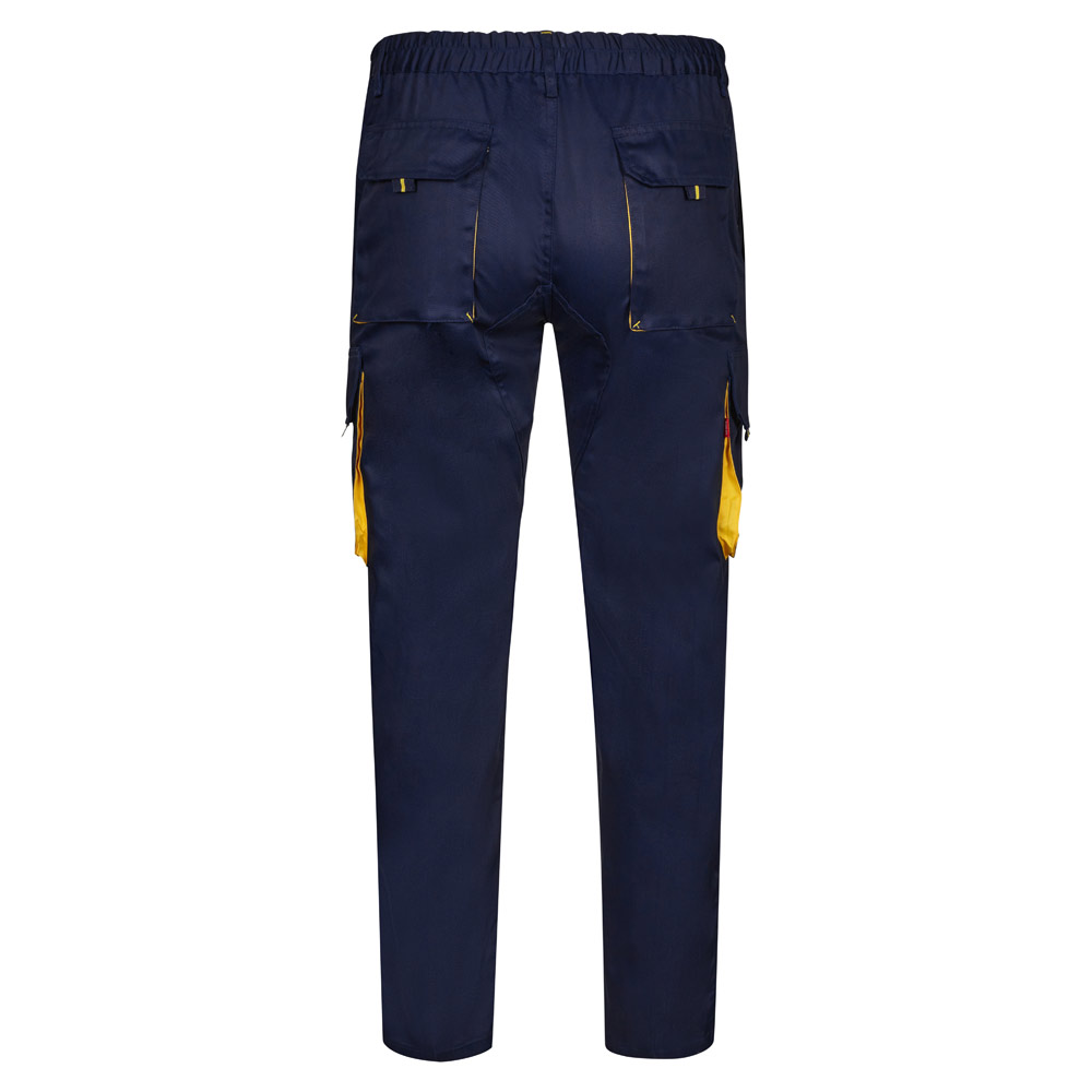 VL HYPNOS. Two-tone multi-pocket twill trousers (200g/m²), in cotton (35%) and polyester (65%)