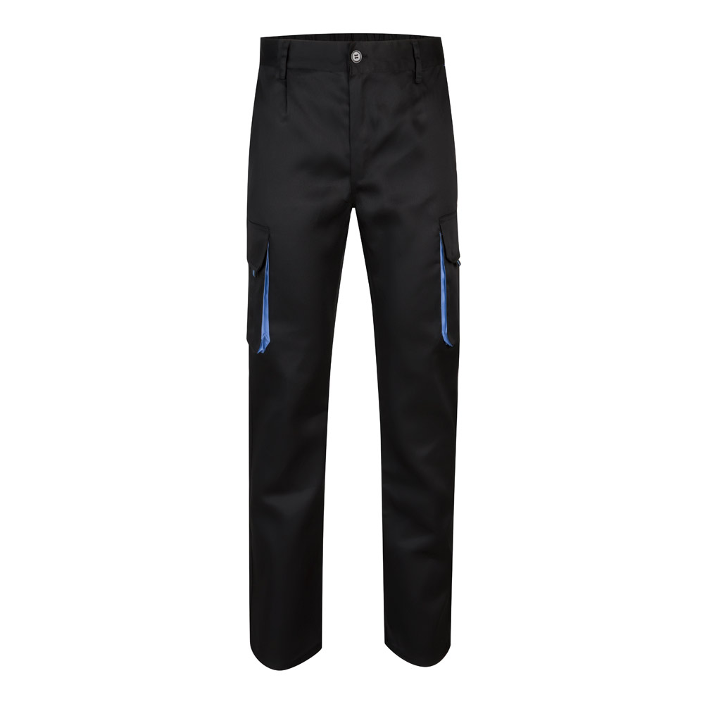 VL HYPNOS. Two-tone multi-pocket twill trousers (200g/m²), in cotton (35%) and polyester (65%)