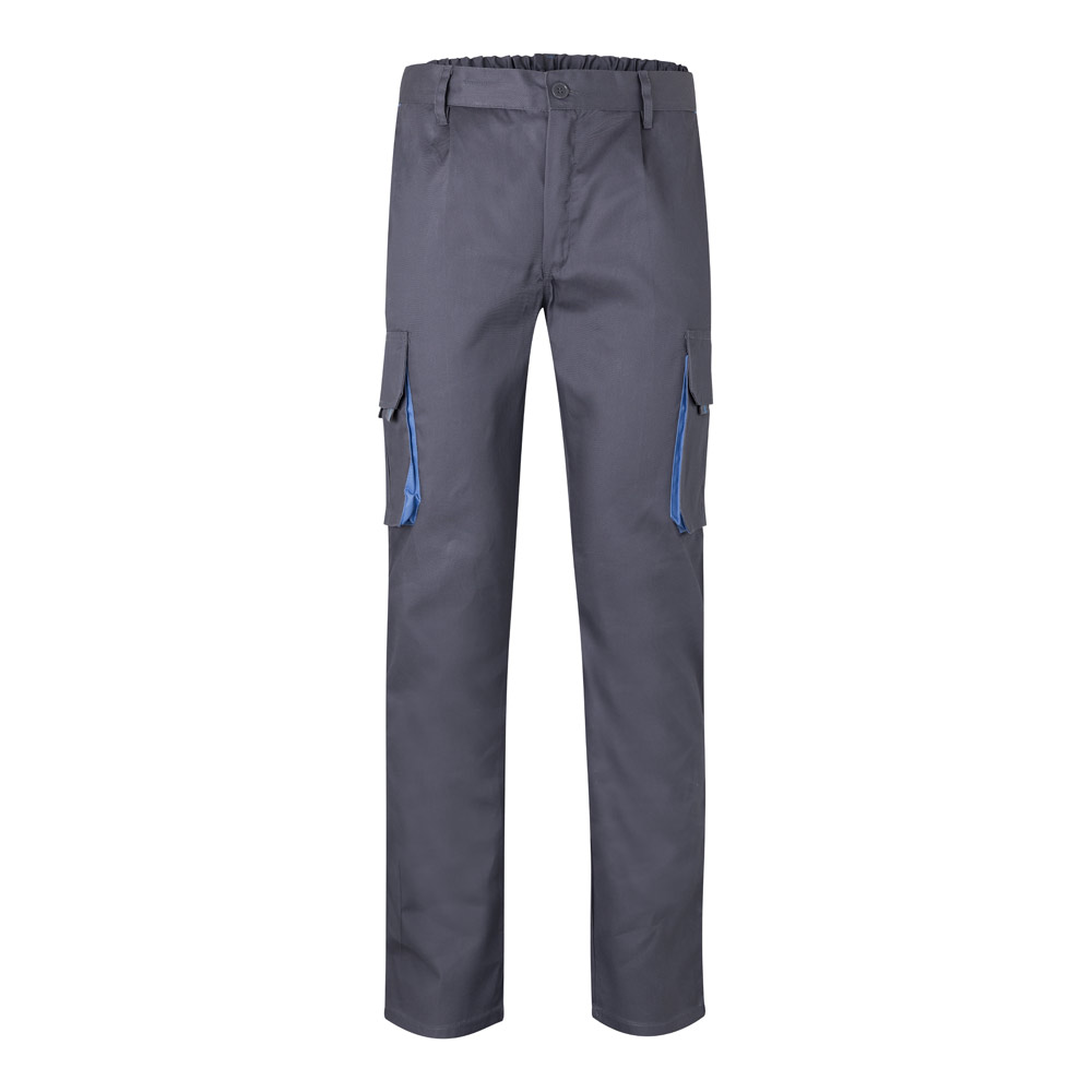 VL HYPNOS. Two-tone multi-pocket twill trousers (200g/m²), in cotton (35%) and polyester (65%)