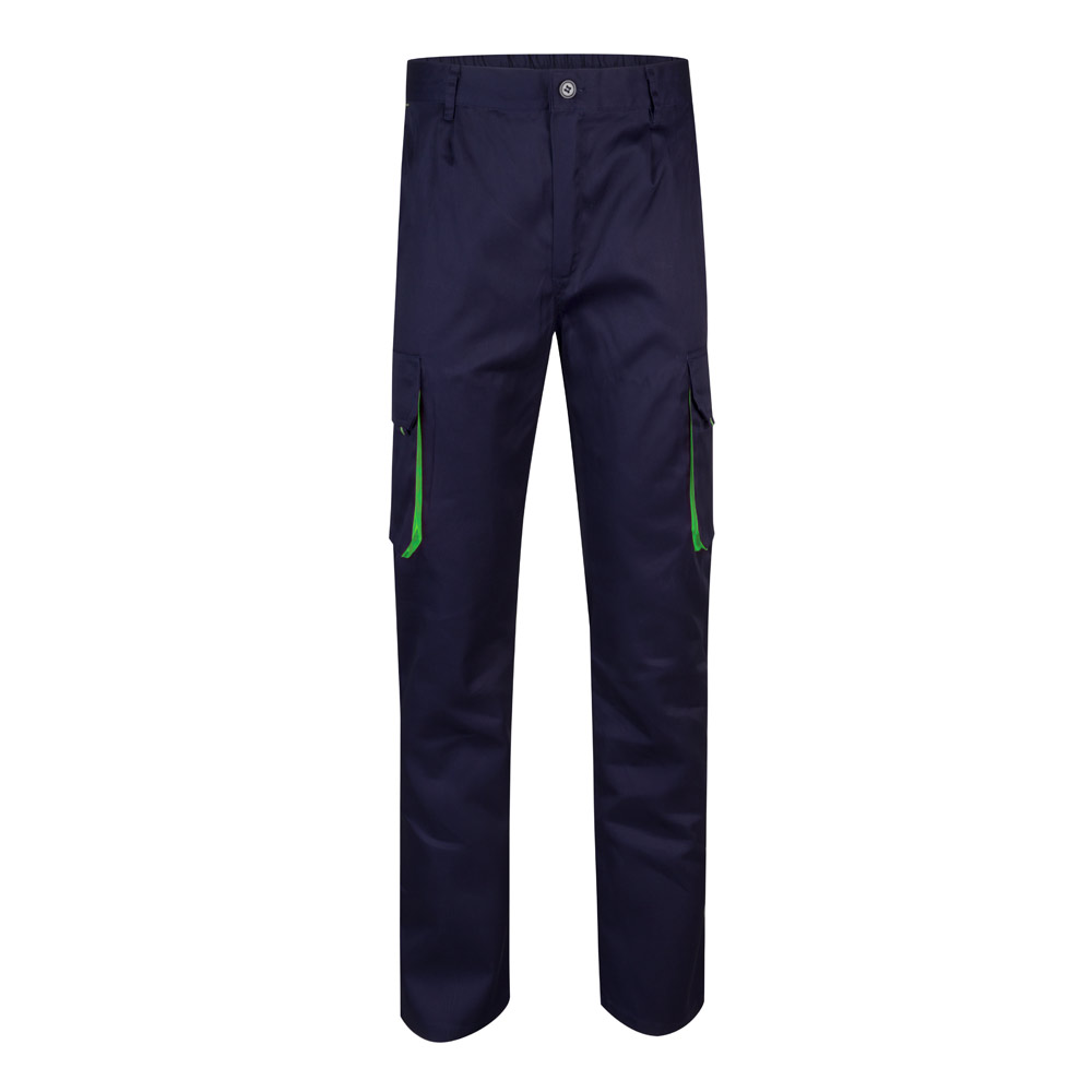 VL HYPNOS. Two-tone multi-pocket twill trousers (200g/m²), in cotton (35%) and polyester (65%)
