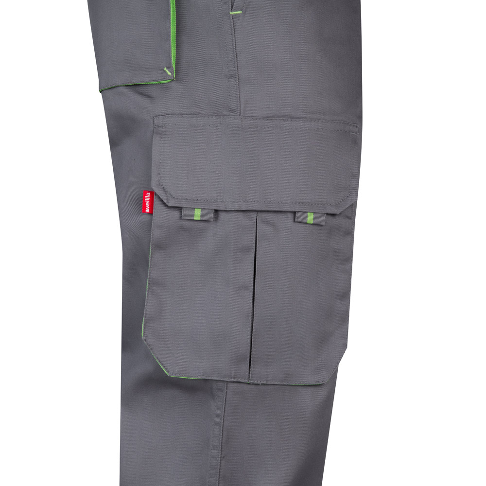 VL HYPNOS. Two-tone multi-pocket twill trousers (200g/m²), in cotton (35%) and polyester (65%)