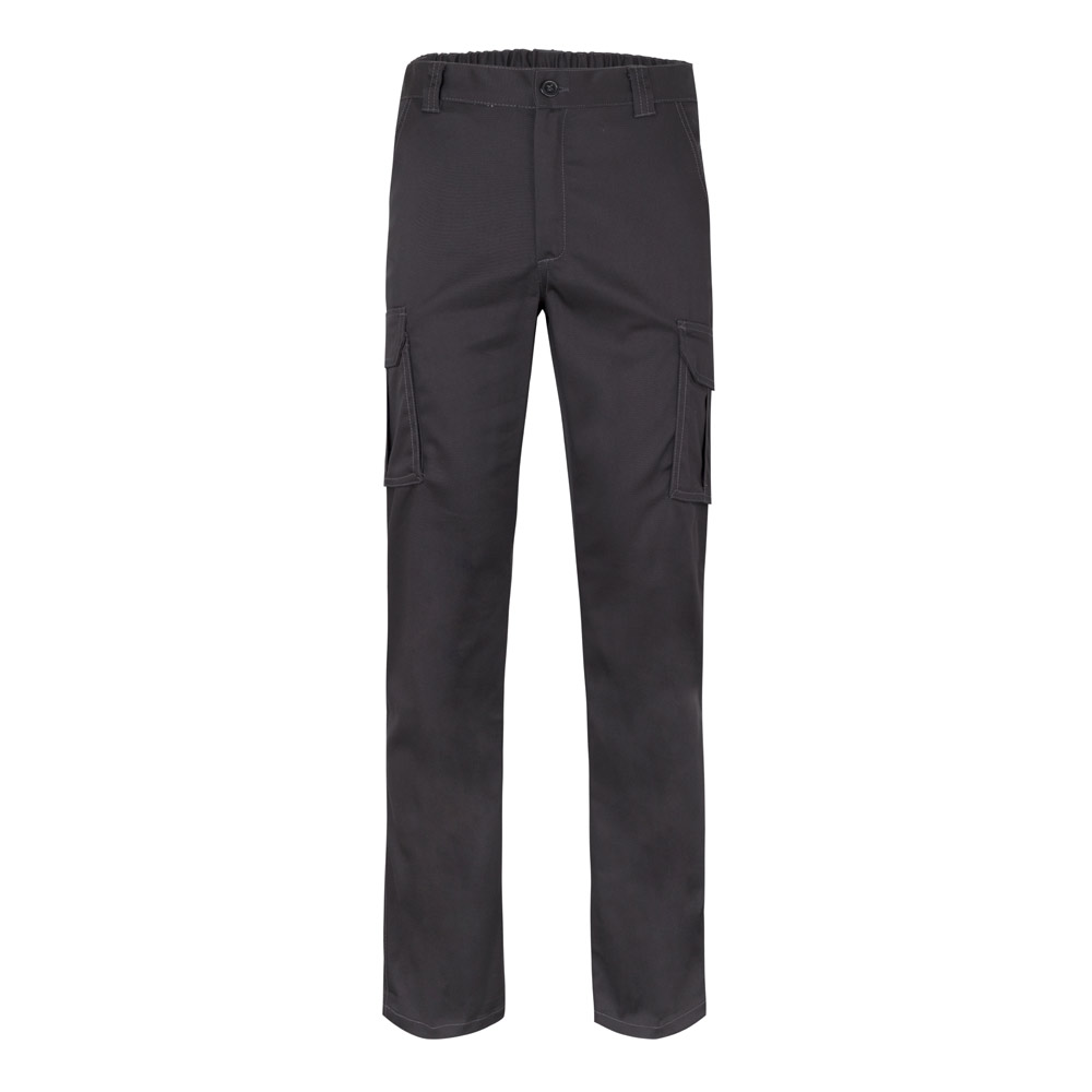 VL PAN. Multi-pocket stretch trousers (290g/m²), in cotton (46%), EME (38%) and polyester (16%)
