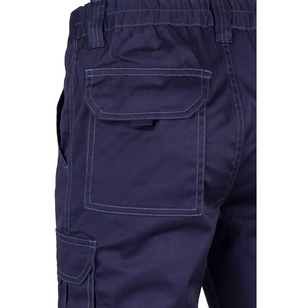 VL PAN. Multi-pocket stretch trousers (290g/m²), in cotton (46%), EME (38%) and polyester (16%)