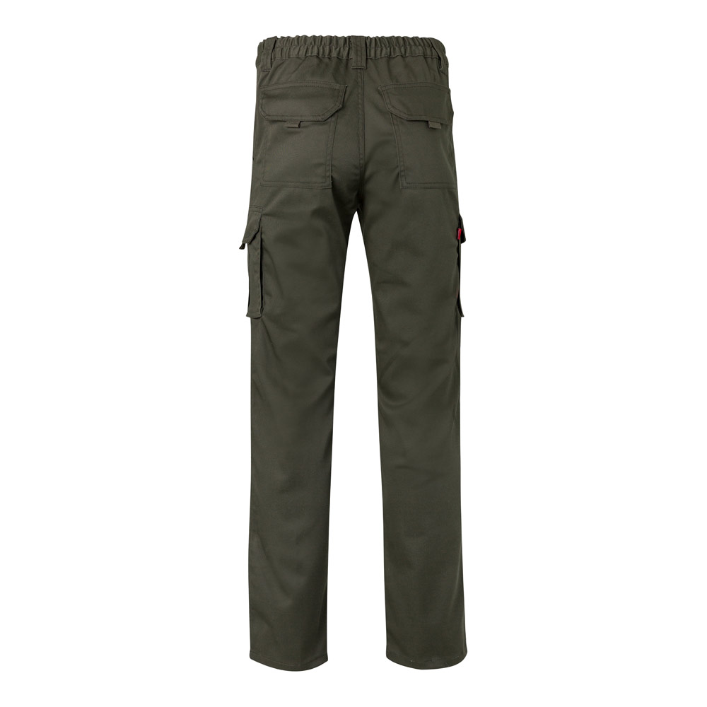 VL PAN. Multi-pocket stretch trousers (290g/m²), in cotton (46%), EME (38%) and polyester (16%)