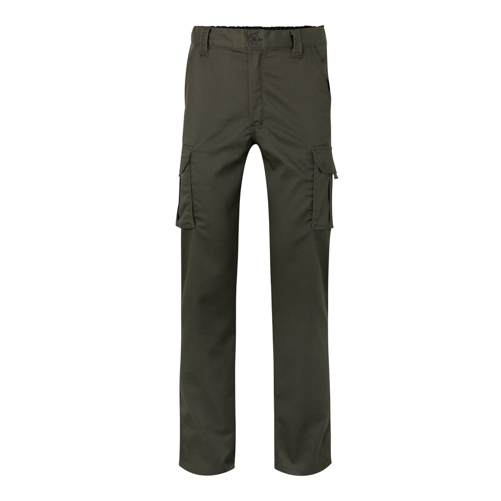 VL PAN. Multi-pocket stretch trousers (290g/m²), in cotton (46%), EME (38%) and polyester (16%)