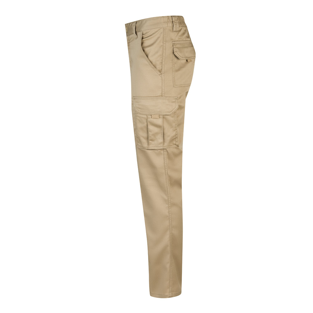 VL PAN. Multi-pocket stretch trousers (290g/m²), in cotton (46%), EME (38%) and polyester (16%)