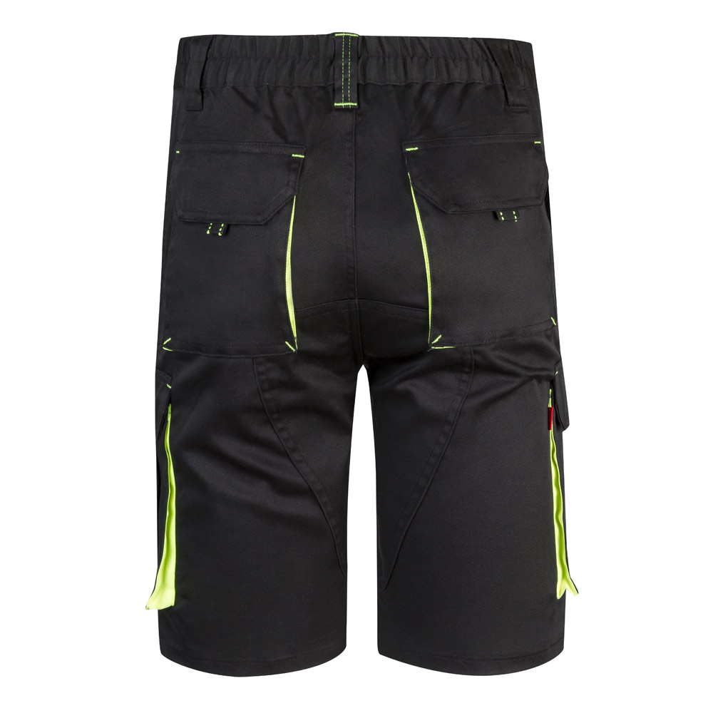 VL HEMERA. Two-tone, multi-pocket stretch Bermuda shorts (240g/m²), in cotton (46%), EME (38%) and polyester (16%)