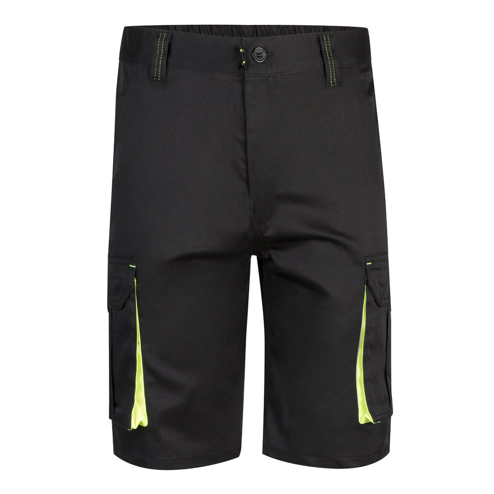 VL HEMERA. Two-tone, multi-pocket stretch Bermuda shorts (240g/m²), in cotton (46%), EME (38%) and polyester (16%)