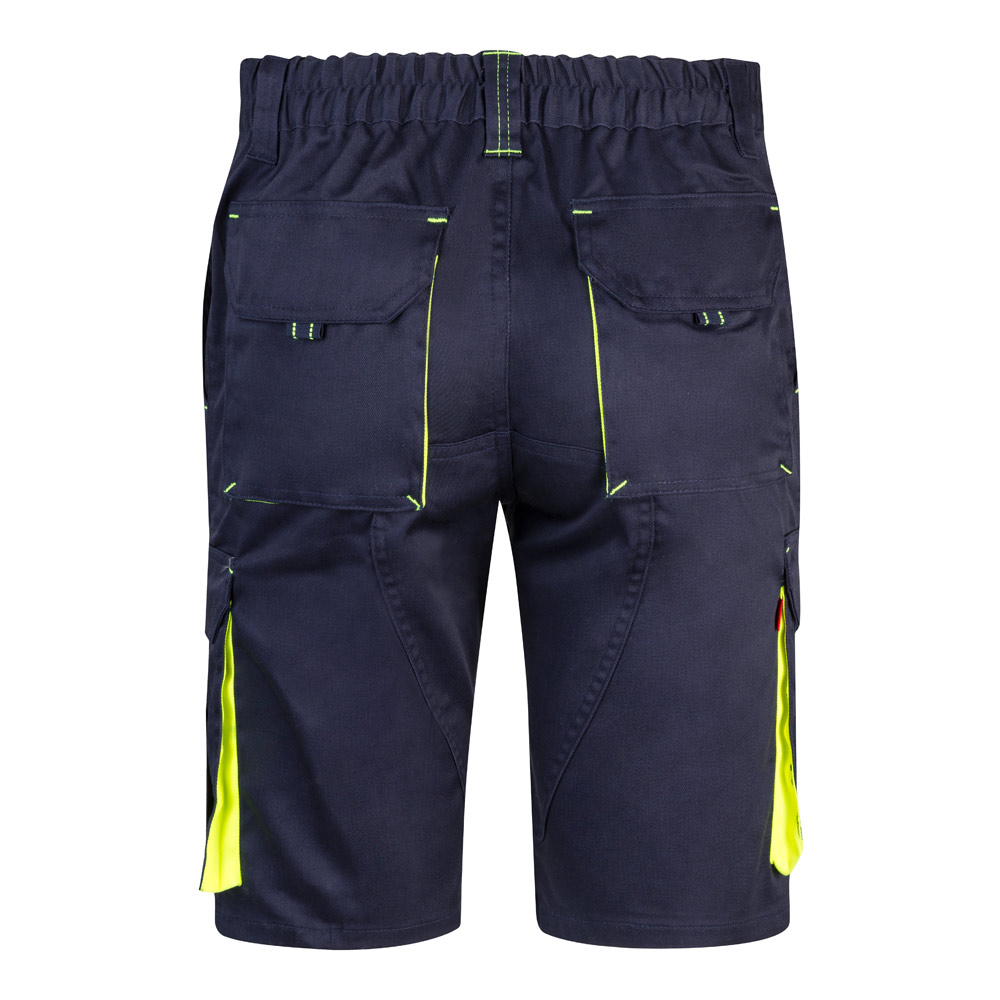 VL HEMERA. Two-tone, multi-pocket stretch Bermuda shorts (240g/m²), in cotton (46%), EME (38%) and polyester (16%)