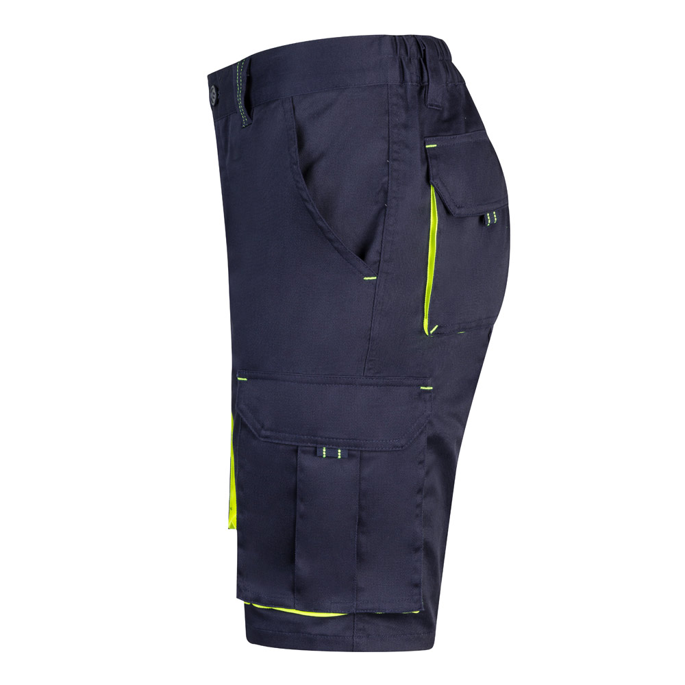 VL HEMERA. Two-tone, multi-pocket stretch Bermuda shorts (240g/m²), in cotton (46%), EME (38%) and polyester (16%)