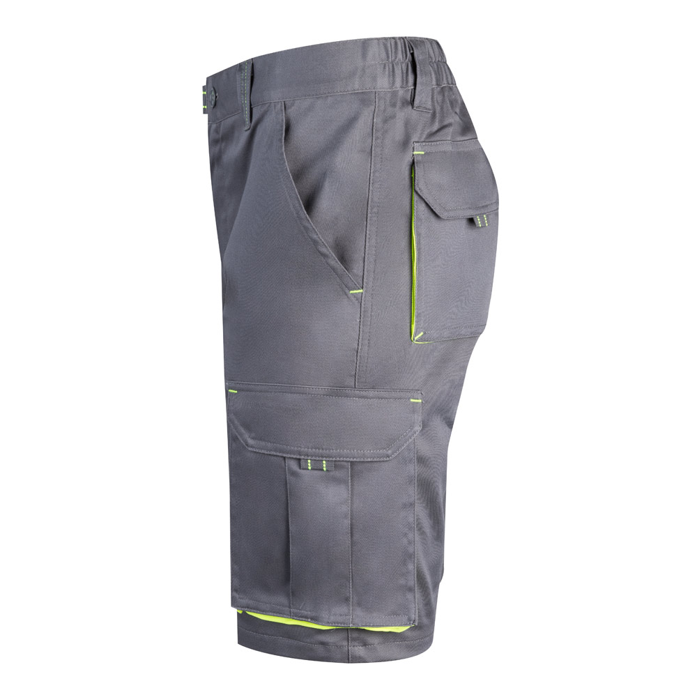 VL HEMERA. Two-tone, multi-pocket stretch Bermuda shorts (240g/m²), in cotton (46%), EME (38%) and polyester (16%)