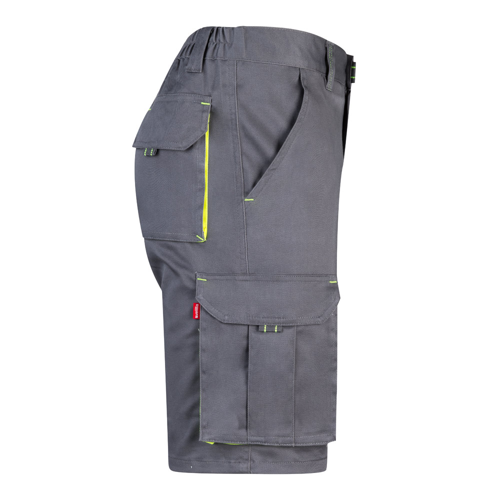 VL HEMERA. Two-tone, multi-pocket stretch Bermuda shorts (240g/m²), in cotton (46%), EME (38%) and polyester (16%)