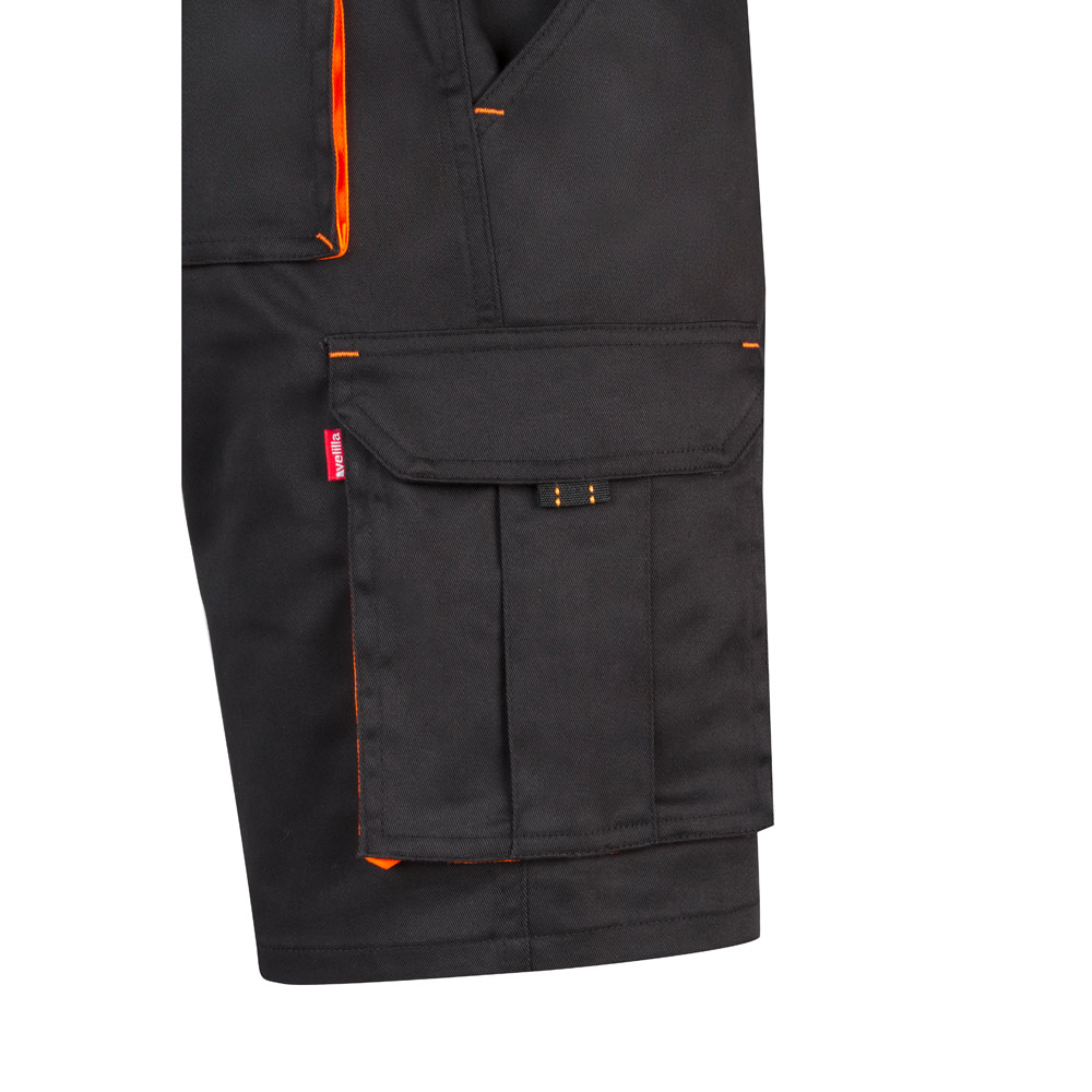 VL HEMERA. Two-tone, multi-pocket stretch Bermuda shorts (240g/m²), in cotton (46%), EME (38%) and polyester (16%)