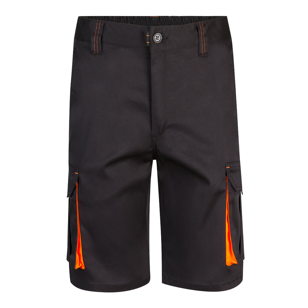 VL HEMERA. Two-tone, multi-pocket stretch Bermuda shorts (240g/m²), in cotton (46%), EME (38%) and polyester (16%)