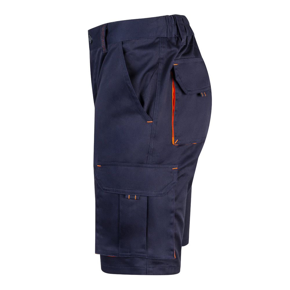 VL HEMERA. Two-tone, multi-pocket stretch Bermuda shorts (240g/m²), in cotton (46%), EME (38%) and polyester (16%)