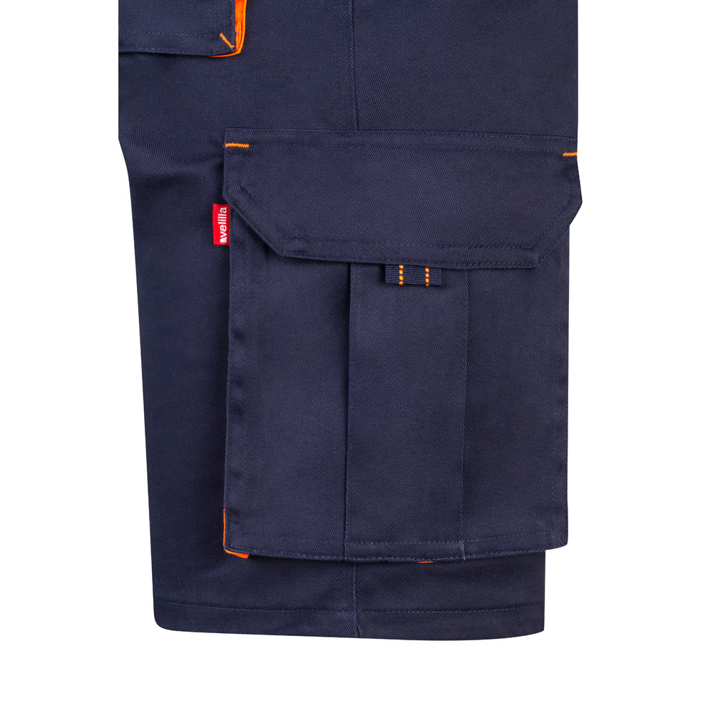 VL HEMERA. Two-tone, multi-pocket stretch Bermuda shorts (240g/m²), in cotton (46%), EME (38%) and polyester (16%)