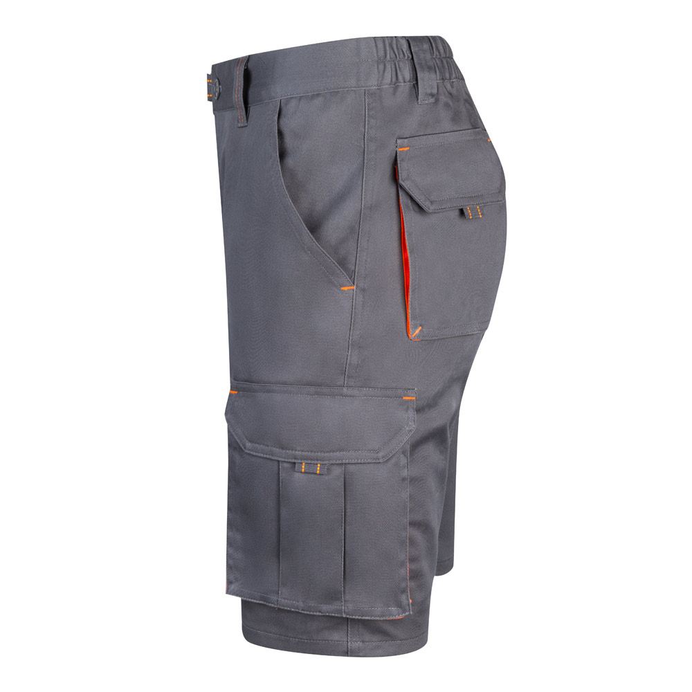VL HEMERA. Two-tone, multi-pocket stretch Bermuda shorts (240g/m²), in cotton (46%), EME (38%) and polyester (16%)