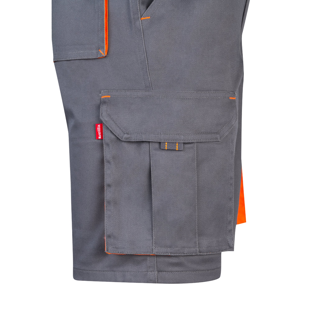 VL HEMERA. Two-tone, multi-pocket stretch Bermuda shorts (240g/m²), in cotton (46%), EME (38%) and polyester (16%)