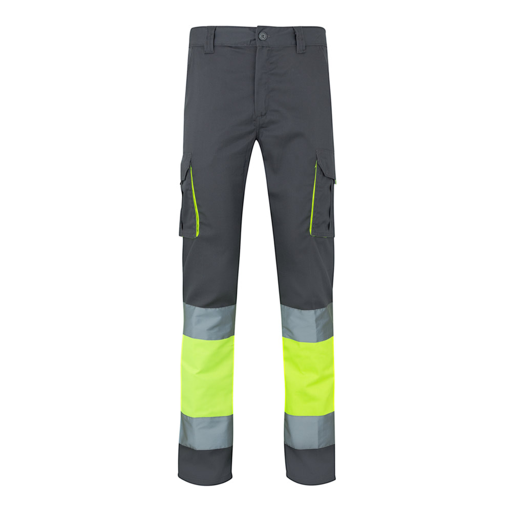 VL ZEUS LARGE. Two-tone, multi-pocket stretch trousers (240g/m²), in cotton (46%), EME (38%) and polyester (16%)