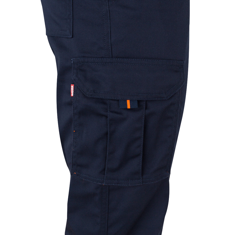 VL ZEUS LARGE. Two-tone, multi-pocket stretch trousers (240g/m²), in cotton (46%), EME (38%) and polyester (16%)