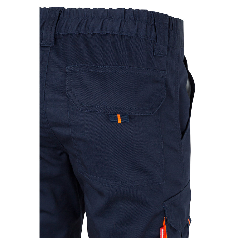 VL ZEUS LARGE. Two-tone, multi-pocket stretch trousers (240g/m²), in cotton (46%), EME (38%) and polyester (16%)