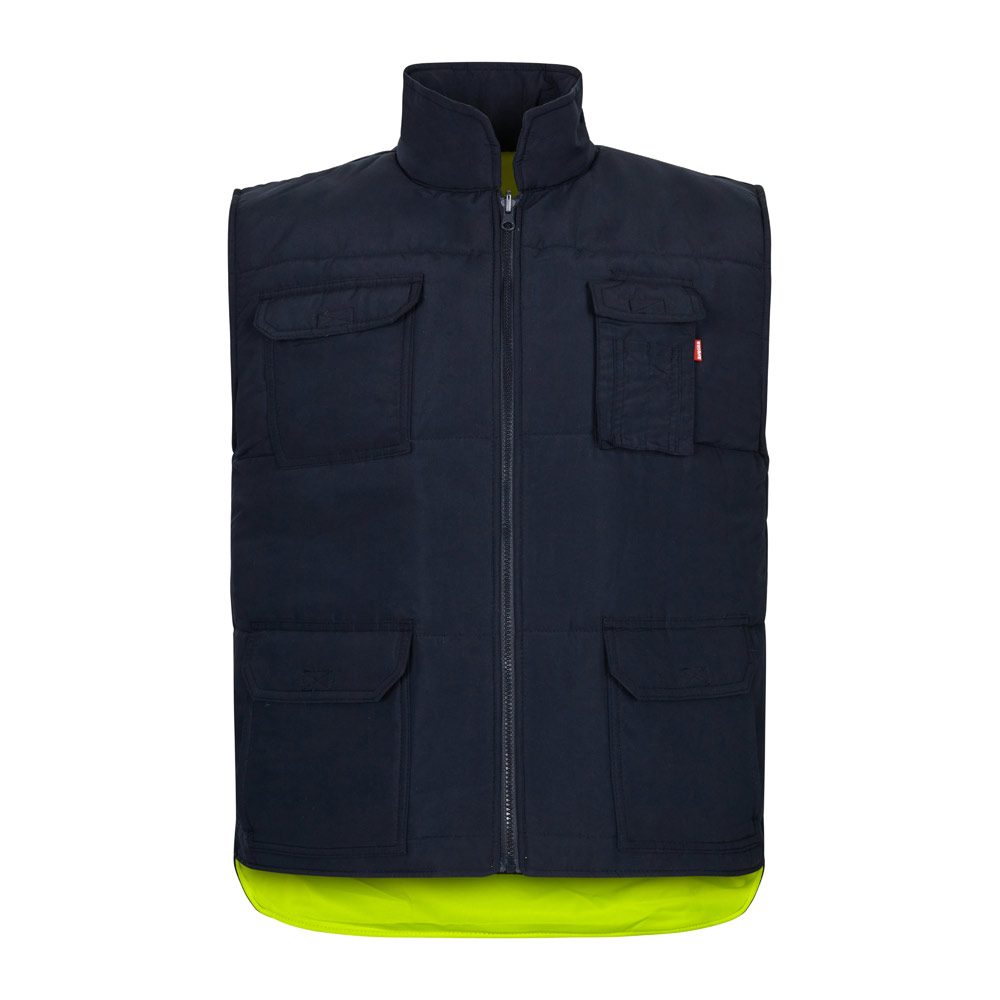 VL DIANA. Padded vest (220g/m²), reversible and multi-pocket, in polyester (100%), with zip fastening and reversible puller
