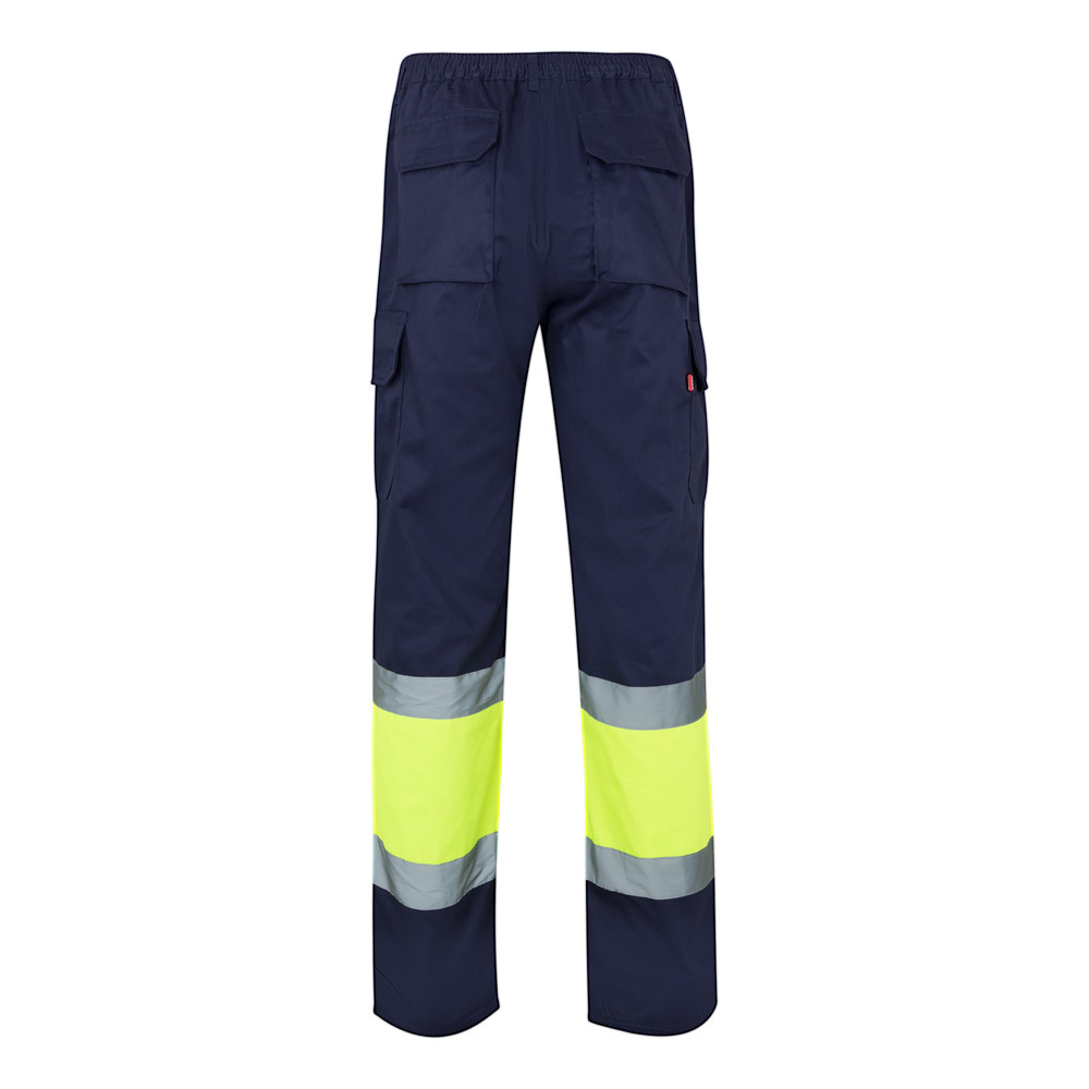 VL ATHENA. Two-tone twill trousers (210g/m²), lined, multi-pocket, in cotton (20%) and polyester (80%)