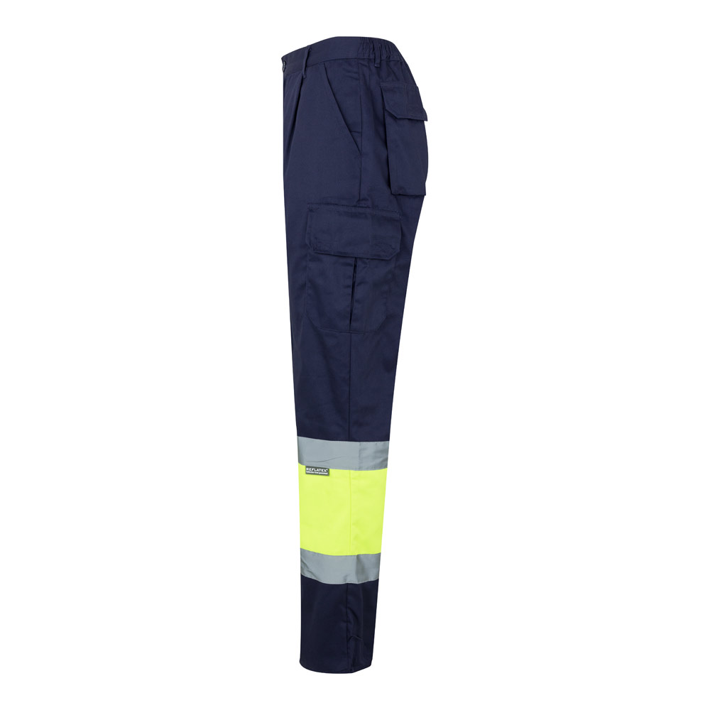 VL ATHENA. Two-tone twill trousers (210g/m²), lined, multi-pocket, in cotton (20%) and polyester (80%)