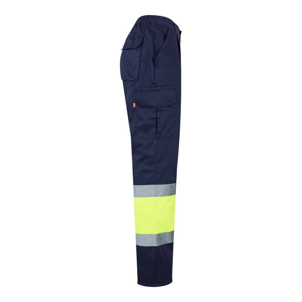 VL ATHENA. Two-tone twill trousers (210g/m²), lined, multi-pocket, in cotton (20%) and polyester (80%)