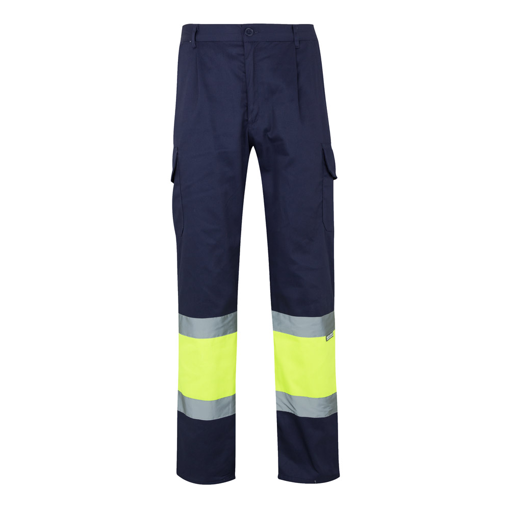 VL ATHENA. Two-tone twill trousers (210g/m²), lined, multi-pocket, in cotton (20%) and polyester (80%)