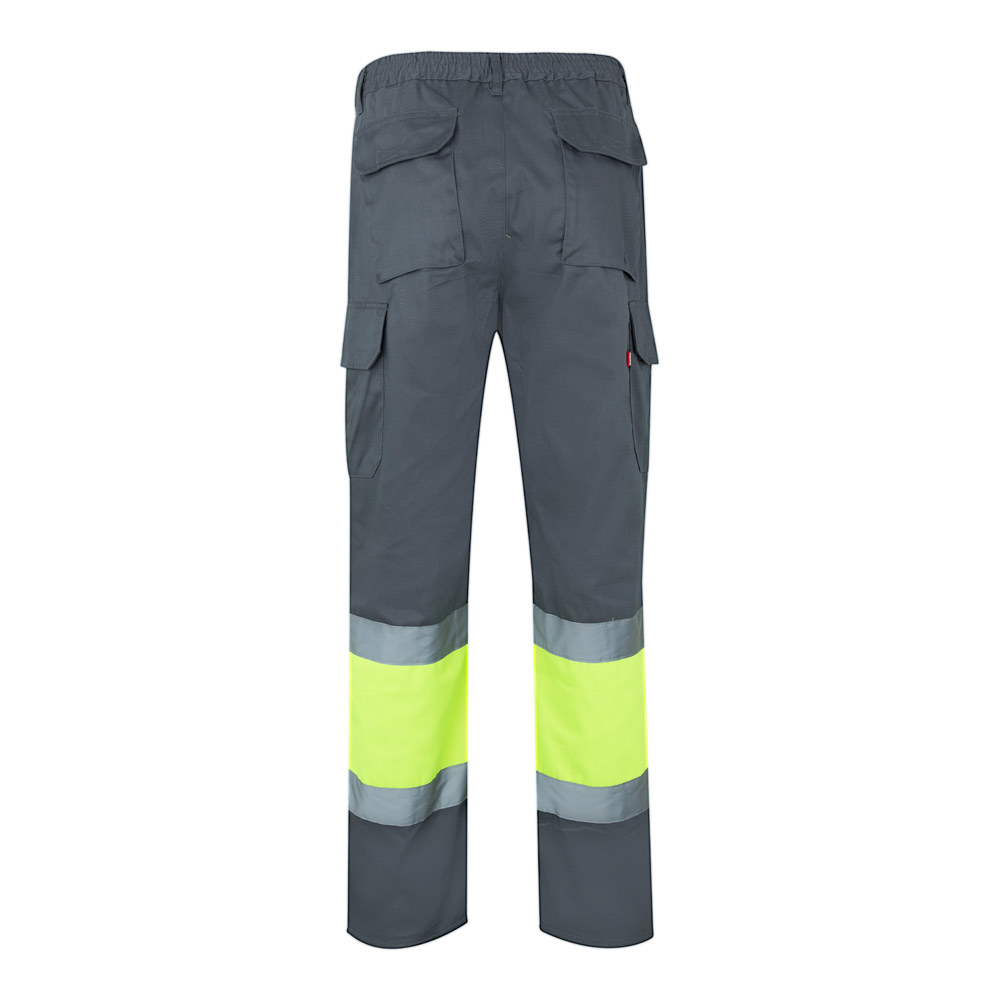 VL ATHENA. Two-tone twill trousers (210g/m²), lined, multi-pocket, in cotton (20%) and polyester (80%)
